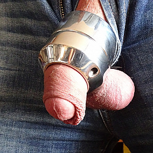 chubby cock lock - mein geiler neuer hoden- und pimmelstretcher Galeriebild