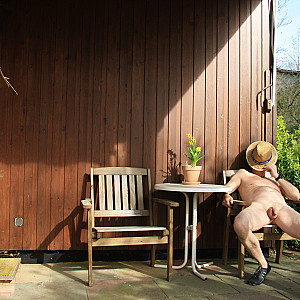 Enjoying the first rays of sunshine naked gallery image