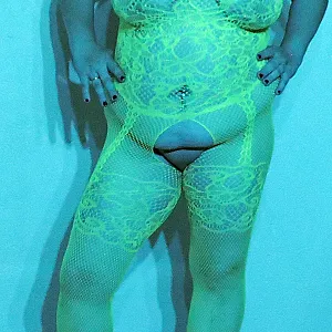 Grünen Leucht Catsuit Galeriebild