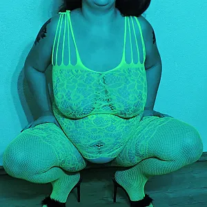 Grünen Leucht Catsuit Galeriebild