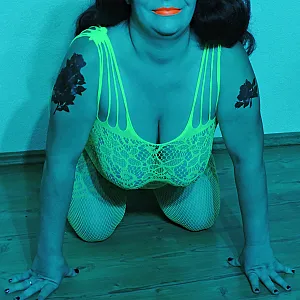 Grünen Leucht Catsuit Galeriebild