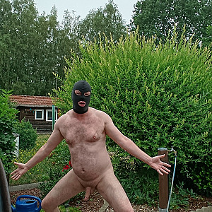 mask men nudism in the garden gallery image