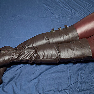 Brown overknee boots gallery image