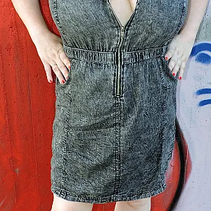 wet in a jeansdress gallery image