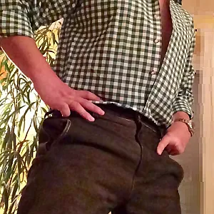 Horny in leather pant gallery image