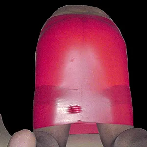 red latex skirt gallery image