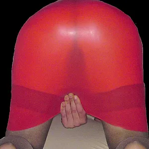 red latex skirt gallery image