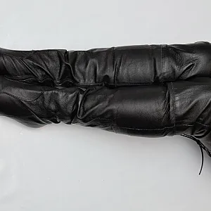 black leather tight high boots 1 gallery image
