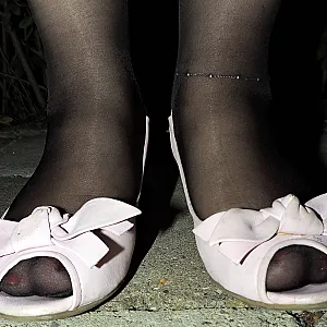 white bra and black nylons gallery image