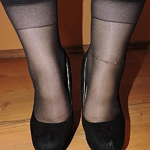 nude in black high heels gallery image