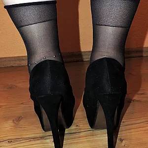 nude in black high heels gallery image