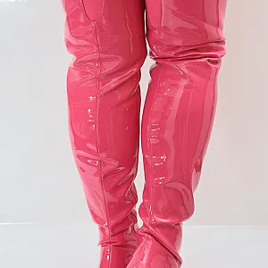 Pink tight high boots gallery image