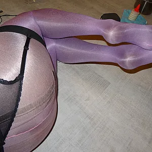 nylons, strumpfhose, halterlose, sperma bad, encasement Galeriebild