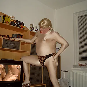 in a lycra dress gallery image