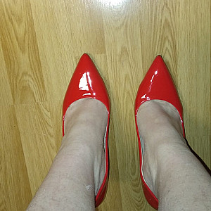 First image of WishGirl's Gallery - red leather high heels