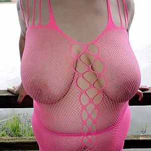 pink fishnet on beach gallery image