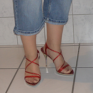 First image of Nylonmike's Gallery - red sandals