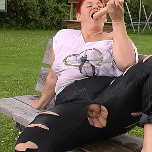 With RIPPED JEANS into the lake gallery image