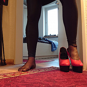 Wet Legging and RED Heels gallery image