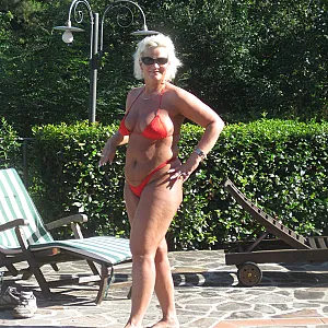 Gina at the pool gallery image