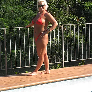 Gina at the pool gallery image