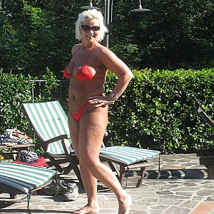 Gina at the pool gallery image