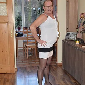 in female lingerie at home gallery image
