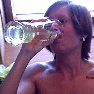 First Image Of Deluxi's Video - Peed in a glass the first time