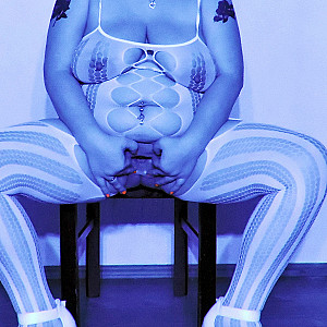 catsuit in blue light gallery image