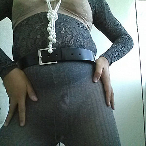 First image of girdlemanbrazil's Gallery - At work in ribbed pantyhose (ssh), bra and lace turtleneck sweater.