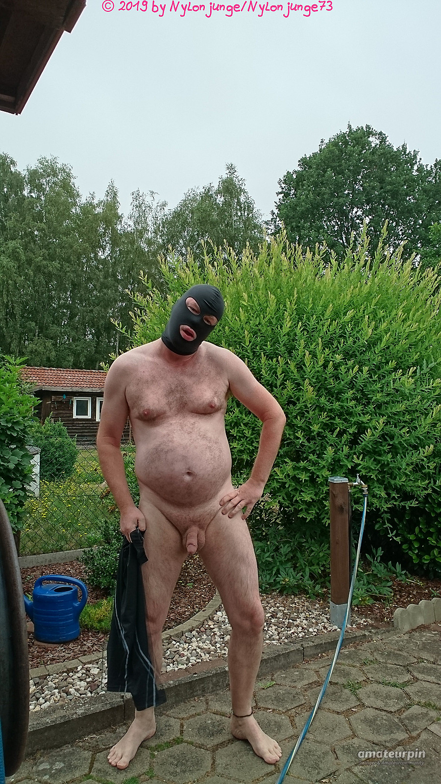 mask men nudism in the garden gallery image