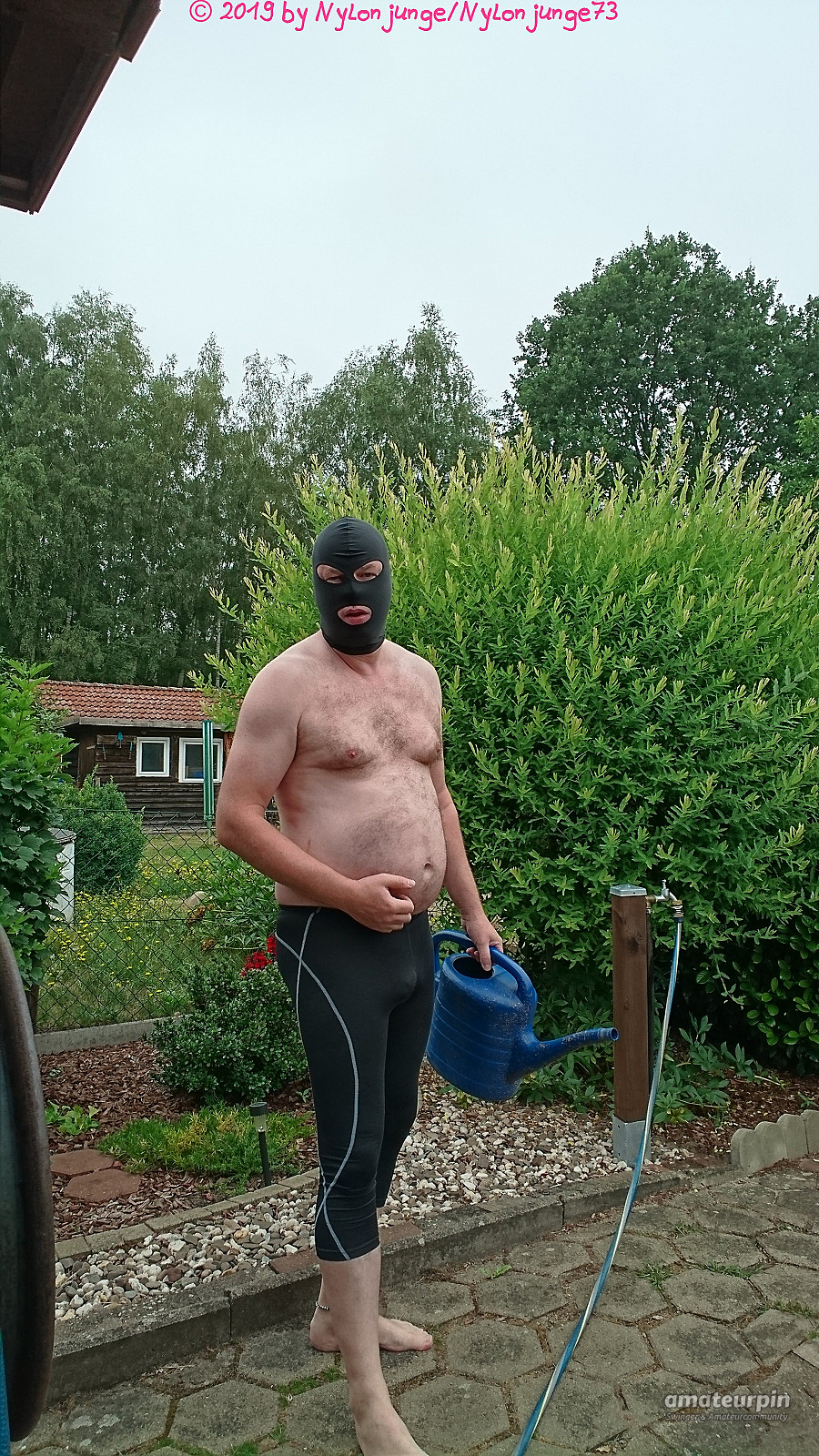 mask men nudism in the garden gallery image