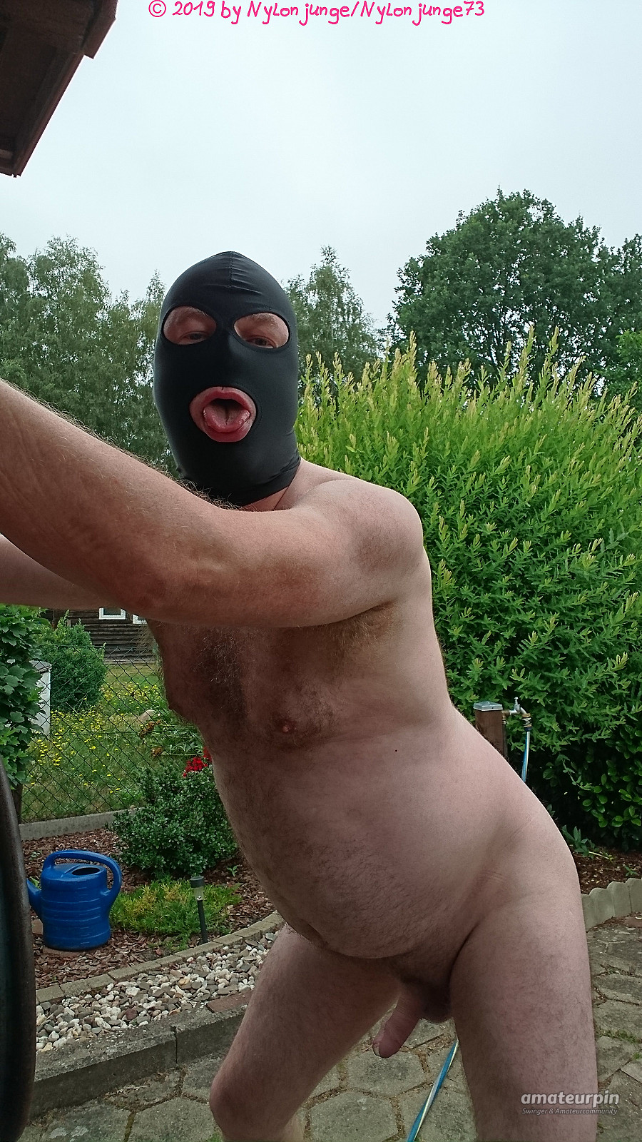 mask men nudism in the garden gallery image