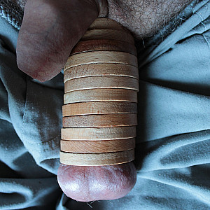 stretching my balls with rings gallery image