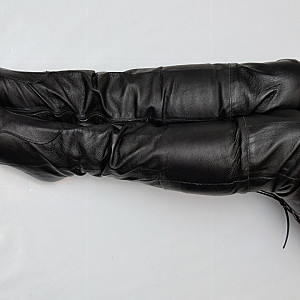 Schwarze Leder Overknee Stiefel 1 Galeriebild