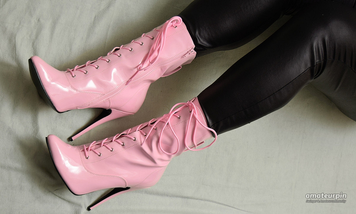 pink ankle boots gallery image