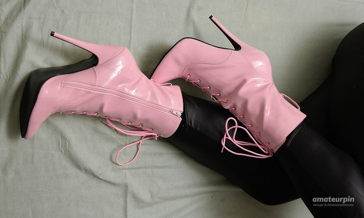 pink ankle boots gallery image