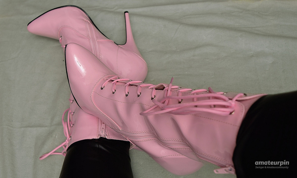 pink ankle boots gallery image