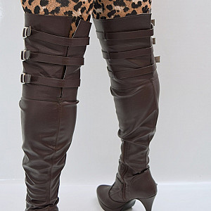 First image of Transcindy's Gallery - Brown leather tight high boots