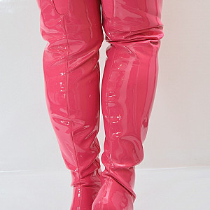 Pink tight high boots gallery image