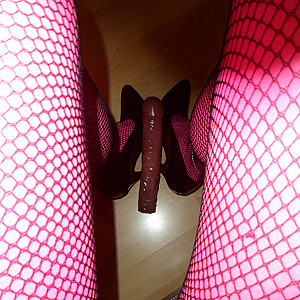 Pink heels and dildo gallery image