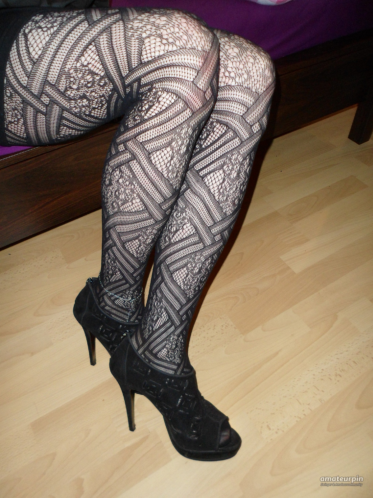 Fishnet tights and peep-toes gallery image