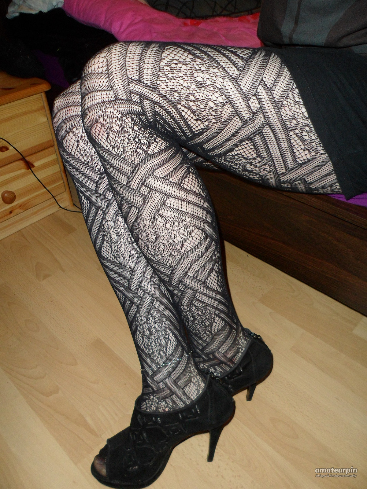 Fishnet tights and peep-toes gallery image