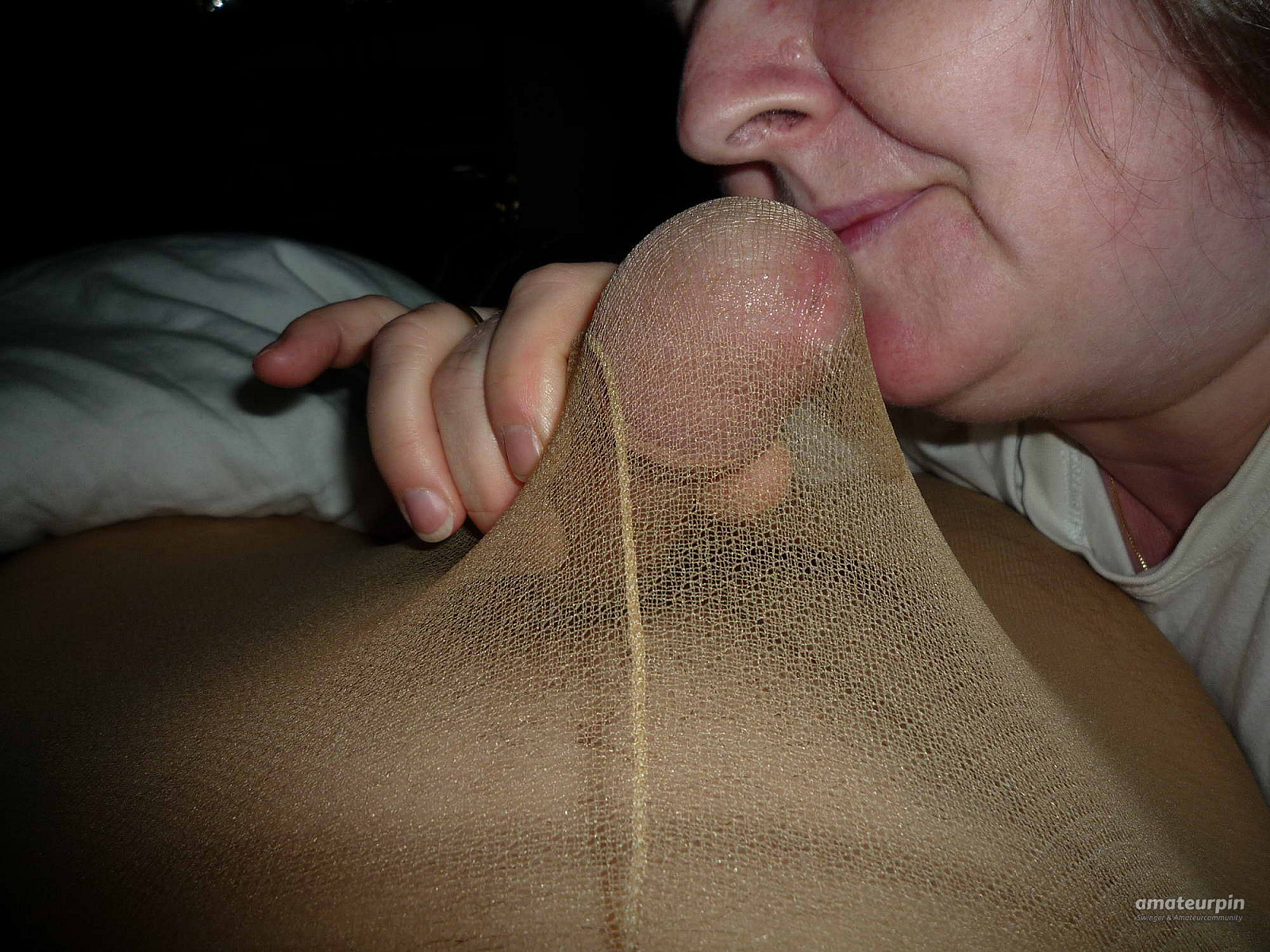 pantyhose blowjob gallery image