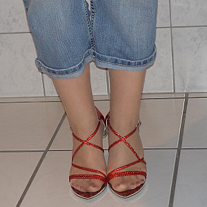 red sandals gallery image