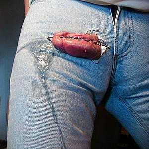 Jeans with a chain for the naked cock gallery image