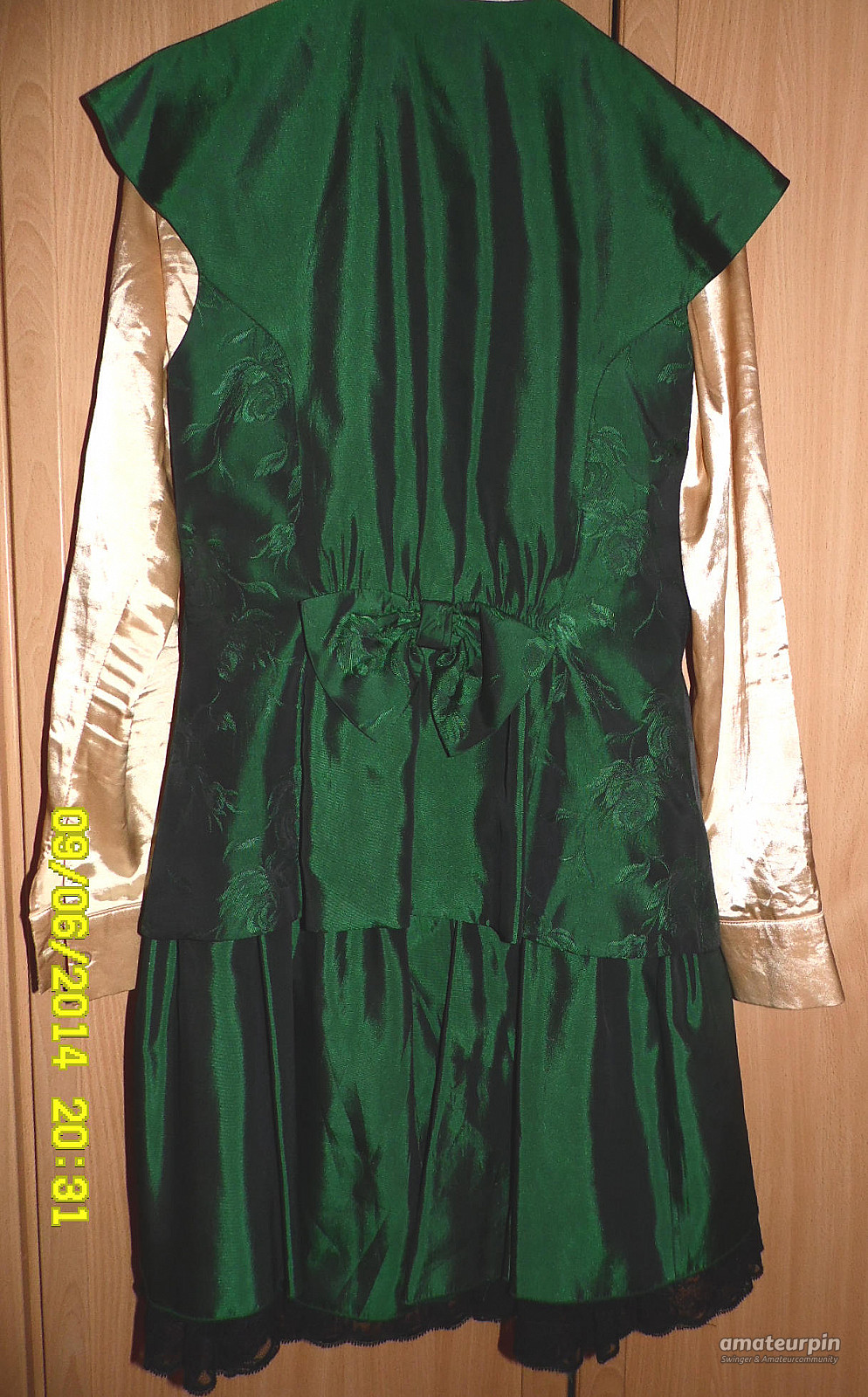 fun in a green eveningrobe gallery image