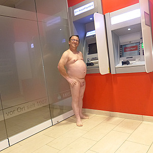 naked in the savings bank at the account printer gallery image