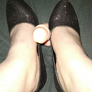 black high heels and my dildo gallery image