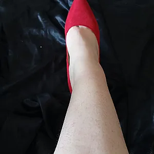 Velvet and red high heels gallery image